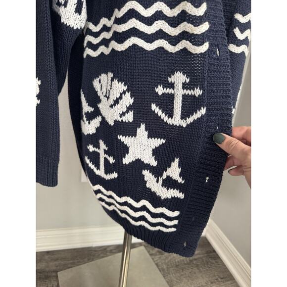 Vintage Best American Clothing Co Cotton Blend Nautical Button Cardigan Size S - Picture 10 of 16